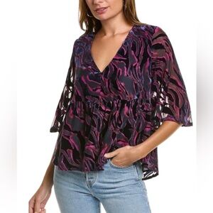 NWT Johnny Was Size S Selene tiered flare sleeve top
